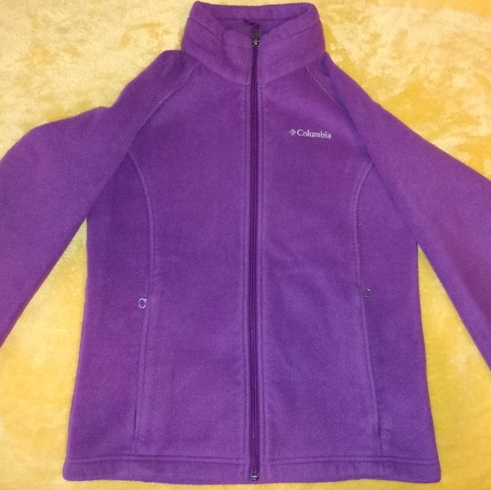 Columbia, purple, zip jacket, size girls Medium (10/12)